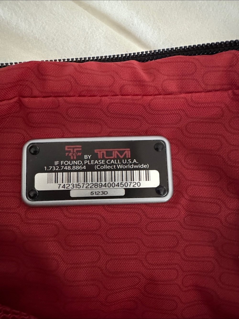 Tumi Black Travel Sling Bag with Red Trim - Picture 6 of 6